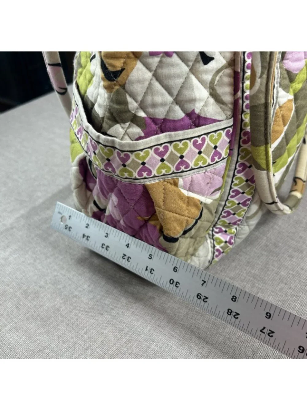 Vera Bradley Medium quilted Tote Shoulder Bag Portobello Road With Side Pockets